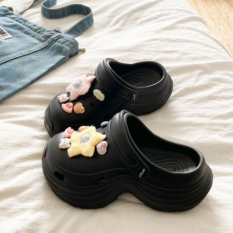 Arch-support perforated shoes for women, suitable for outdoor wear in summer, new thick-soled, non-slip, height-increasing, slimming design Arch-support perforated shoes for women, suitable for outdoor wear in summer, new thick-soled, non-slip, height-increasing, slimming design