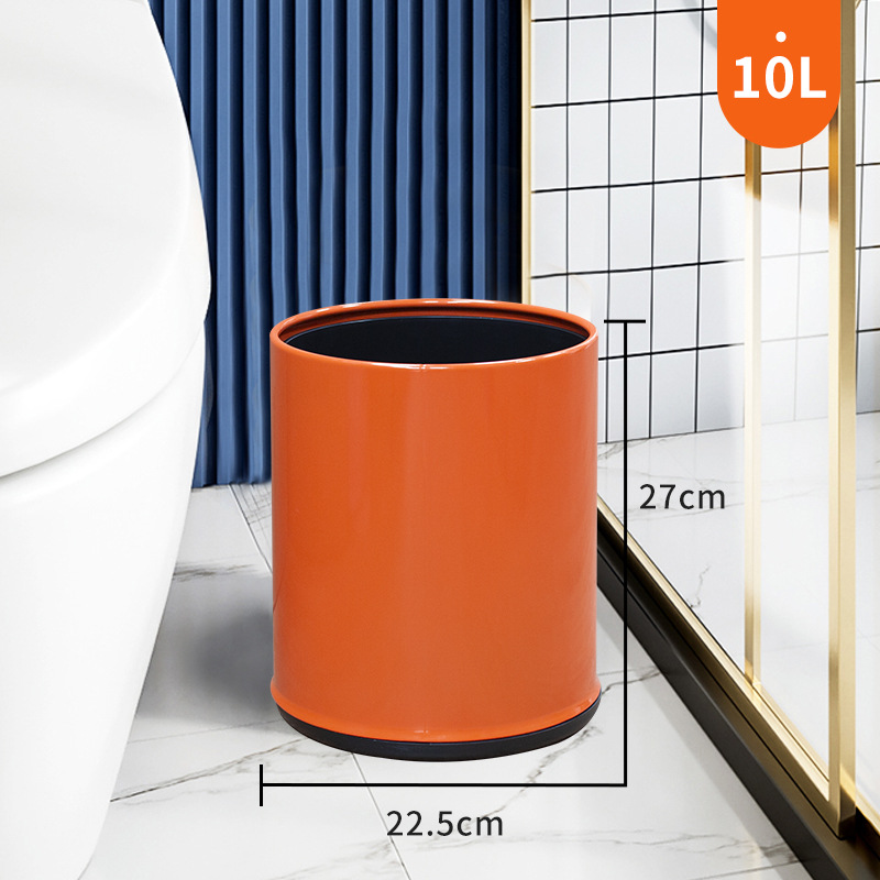 Luz nórdica de lujo basura hogar al por mayor de acero inoxidable de doble capa creativa ins estilo hierro dormitorio cuarto de baño papelera