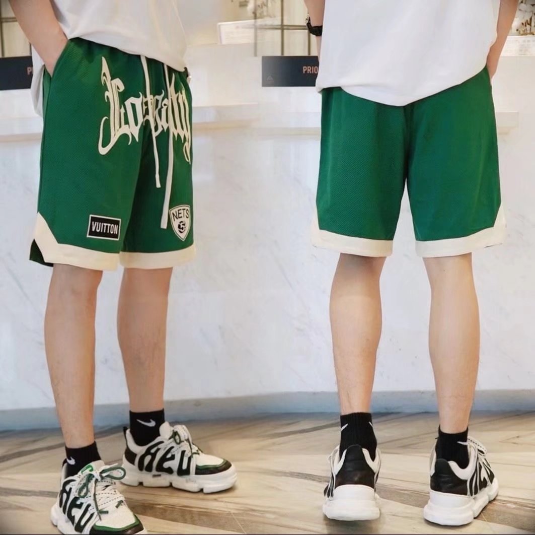 Pantalones cortos deportivos bordados sueltos casuales, pantalones de baloncesto, pantalones casuales para hombres, pantalones deportivos de baloncesto callejero, de secado rápido y transpirable