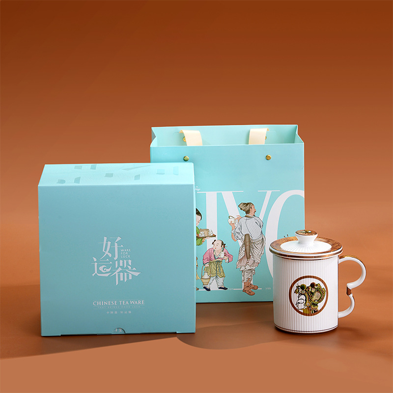 Taza de porcelana de hueso taza de separación de té taza de cerámica taza de porcelana con filtración taza de regalo taza de regalo logotipo personalizado
