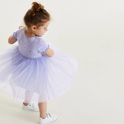 Little maven cross-border children's clothing European and American style cartoon girls' dress summer short-sleeved children's princess dress