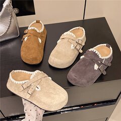 绝美厚底内增高一脚蹬博肯鞋子包头半拖鞋女外穿2025秋季新款拖鞋