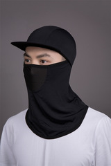 防曬冰絲濾網帽檐頭套夏季戶外騎行臉基尼透氣防曬護臉頸脖套面罩