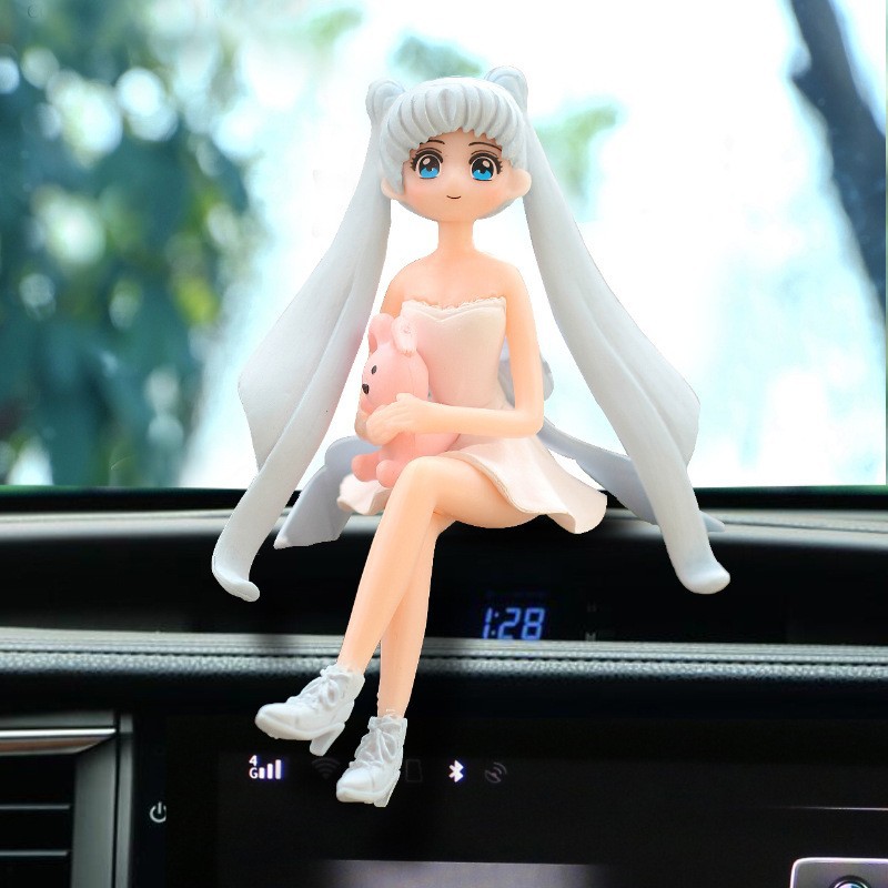 Adornos de coche de celebridades de Internet Adornos de decoración interior creativa de niña hermosa Adornos de decoración del hogar del corazón de niña linda