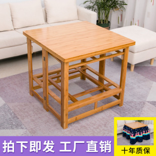 Solid wood fire table multi-functional fire rack foldable winter chopsticks table Square fire rack household