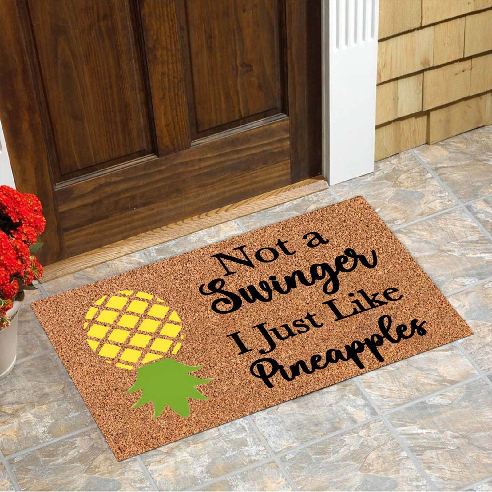 Großer Teppich mit Ananas-Element, rutschfeste Fußmatte für den Eingangsbereich, wasserabsorbierende Matte für Badezimmer und Küche_voghion.com