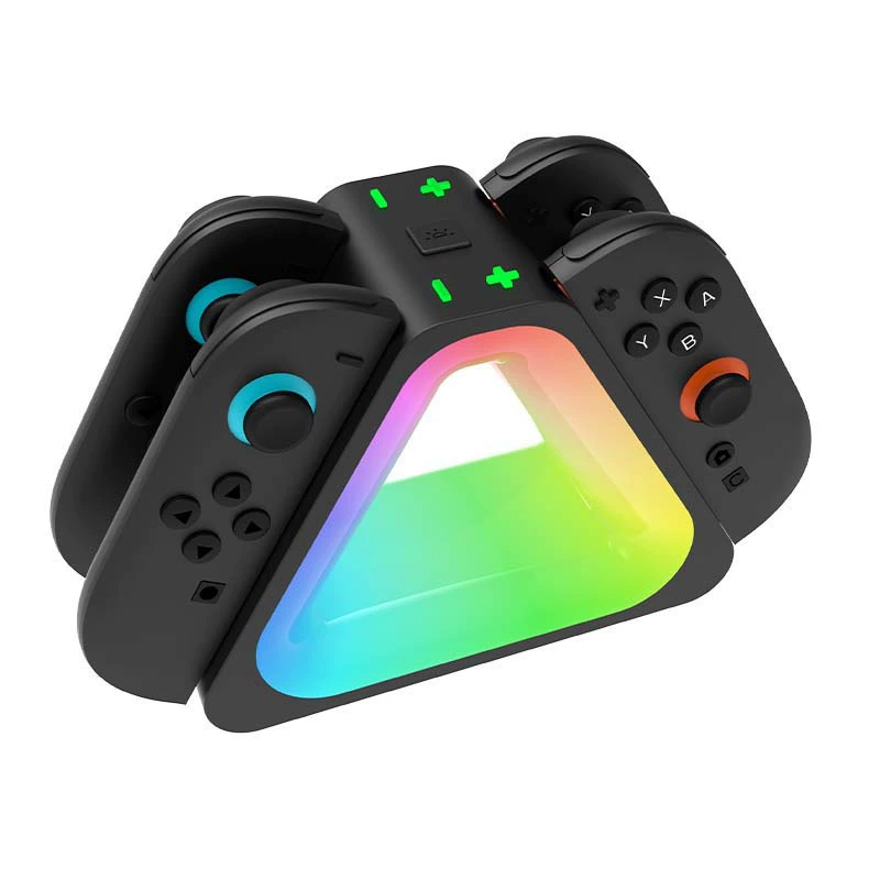 Switch2 поколение левая и правая ручка, основание зарядки 4-в-1, зарядка NS2, треугольная ручка с подсветкой RGB