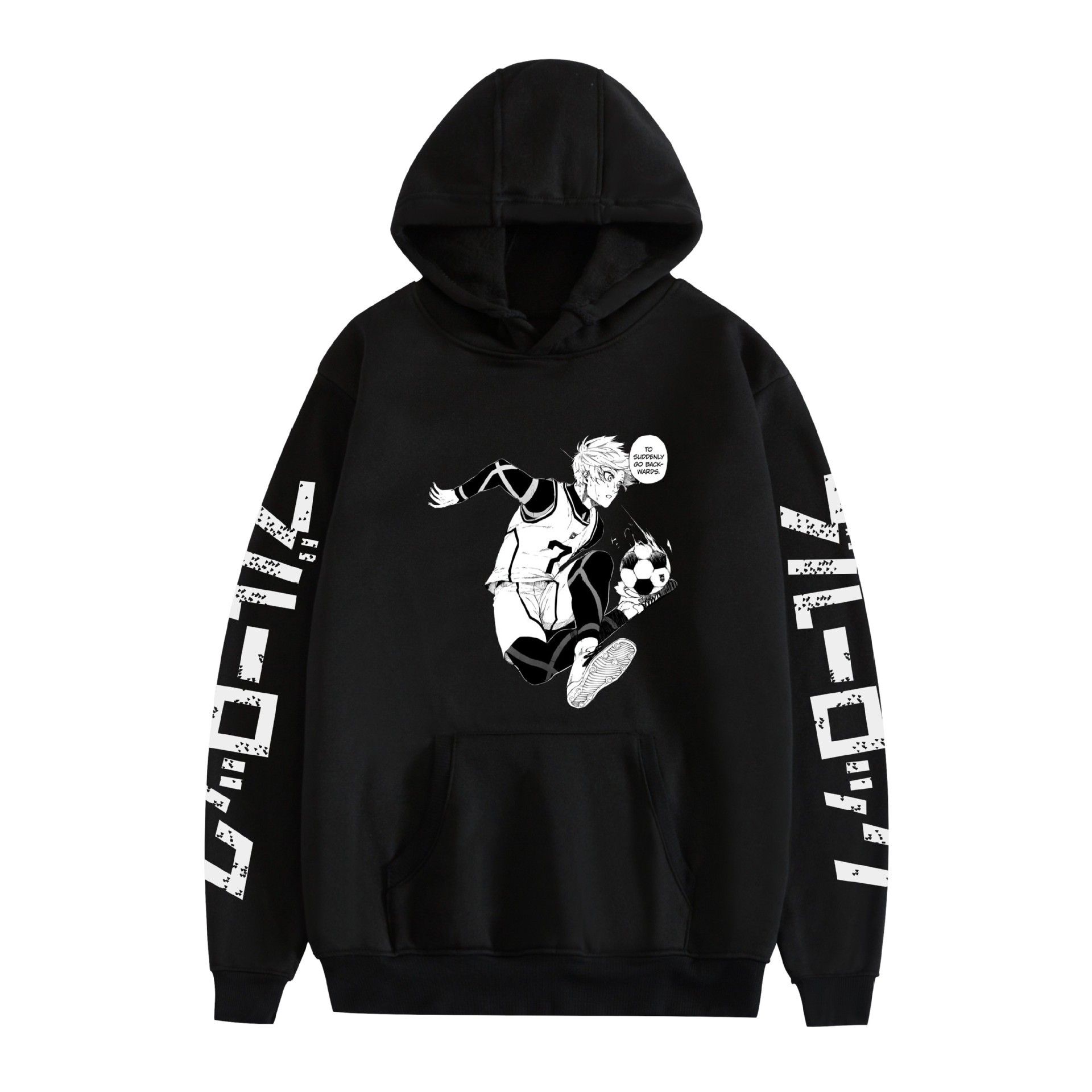 Transfronterizo nuevo estilo BLUE LOCK azul prisión animación periférico hombre suéter con capucha suelto suéter casual mujer