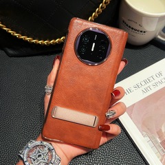 適用華為matex5電鍍鉸鏈matex3摺疊屏油臘皮手機殼殼膜一體保護套