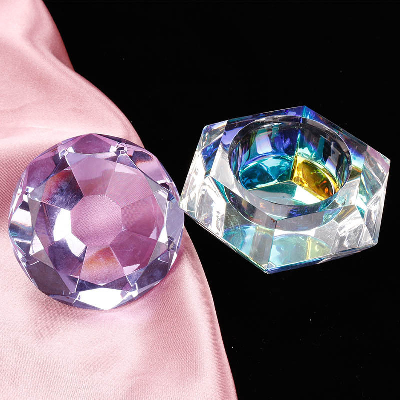 Nuevo estilo transfronterizo de alta calidad nail art bowknot taza de cristal cuadrada taza de lavado de lápices taza de cristal líquido