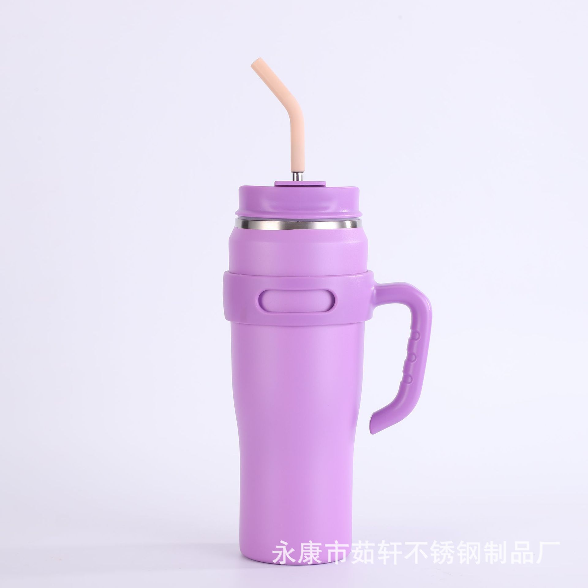 Transfronterizo de paja de acero inoxidable taza de vacío gigante gran capacidad 40oz taza de helado taza de coche con mango