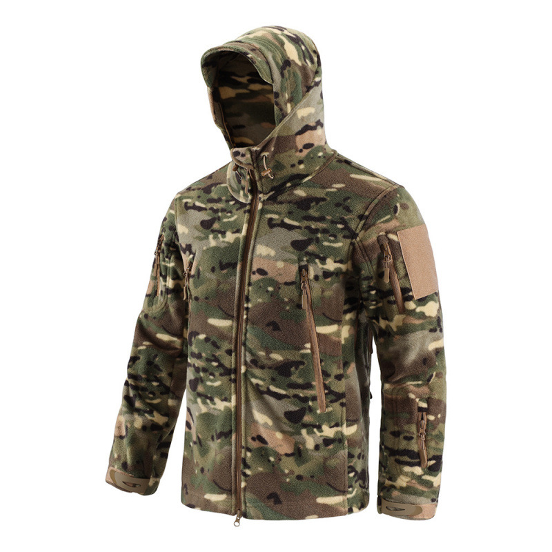 Nuevo chaqueta de terciopelo de hombre calentamiento transpirable chaqueta de asalto camiseta base al aire libre chaqueta encapuchada para montar