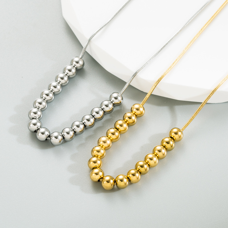 Vacuum Plating Gold Plating Process Wholesale Jewelry Simple Style Geometric 304 Stainless Steel 18K Gold Plated Plating Stainless Steel Necklaces