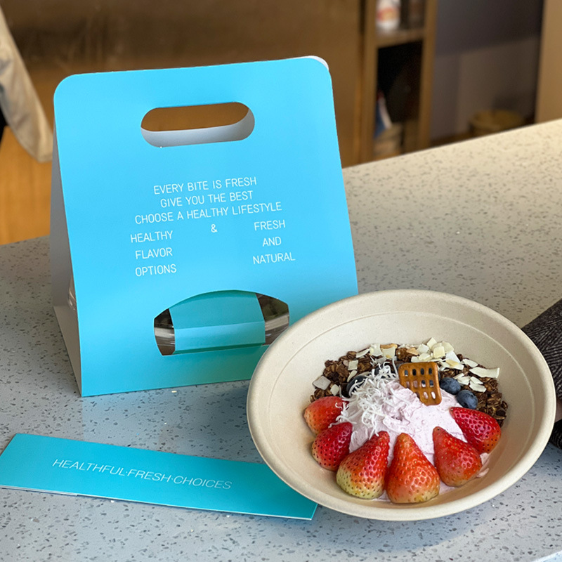 网红芋泥酸奶碗打包碗提加厚纸碗夜市摆摊商用降解纸浆碗创意包装