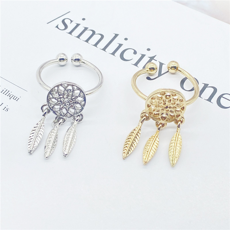 Fashion Dream Catcher Alloy Hollow Opening Tassel Ring display picture 1