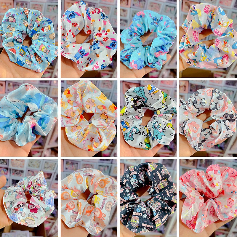 卡通大肠发圈可爱拉布布史迪仔少女发饰丸子头发圈皮筋肠圈头发饰