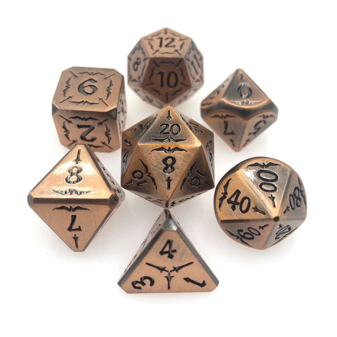 7 dice set with Cthulhu designs