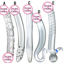 透明新款玻璃仿真小号阳具成人用品女用情趣自慰拉珠厂家一件代发