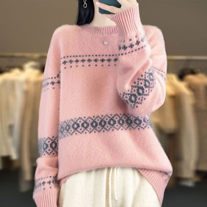 Plus-Size Women's Knit Sweater 2025 Autumn and Winter New Striped Sweater with a High-End Feel, Pullover Base Top Plus-Size Women's Knit Sweater 2025 Autumn and Winter New Striped Sweater with a High-End Feel, Pullover Base Top