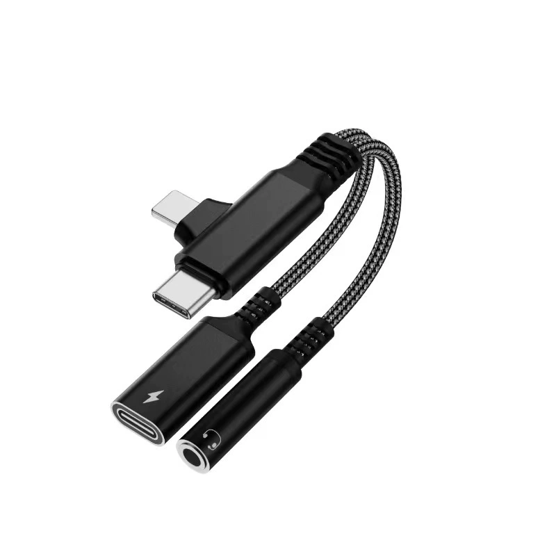 Совместимо с Apple, Huawei, Samsung, Google TYPE-C/Lightning 4-в-1 адаптер аудио кабель