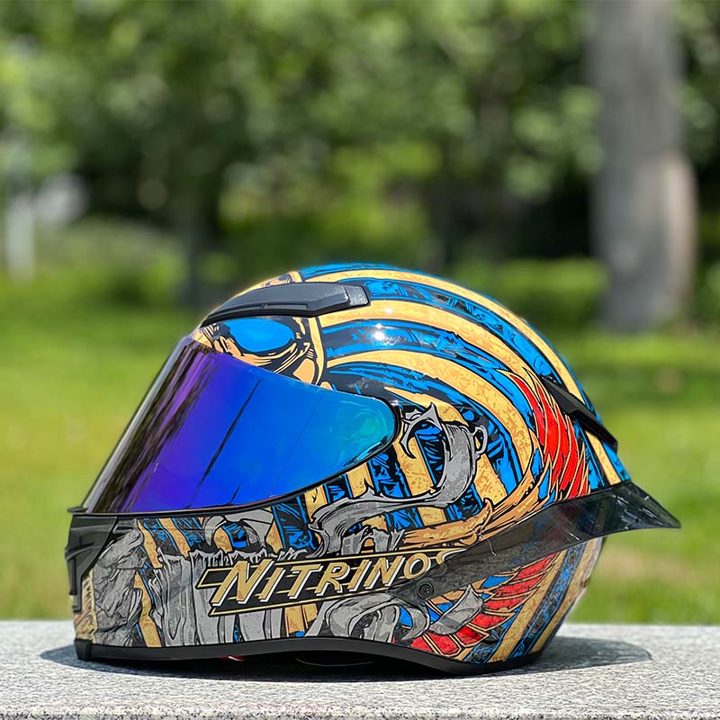 Motorcycle Helmet Personalized Snow House Style with Extended Spoiler