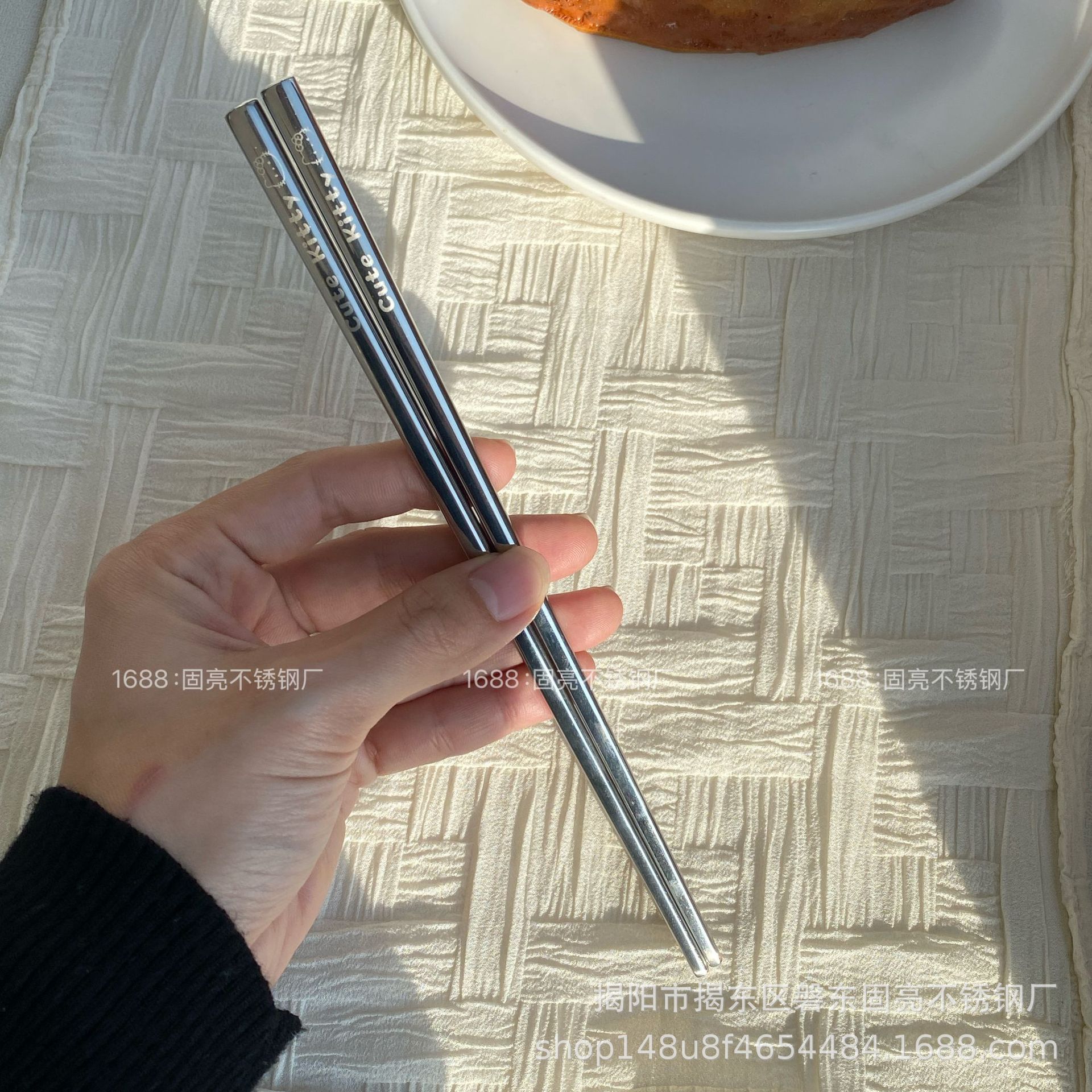 【kitty cat】304 stainless steel-square chopsticks