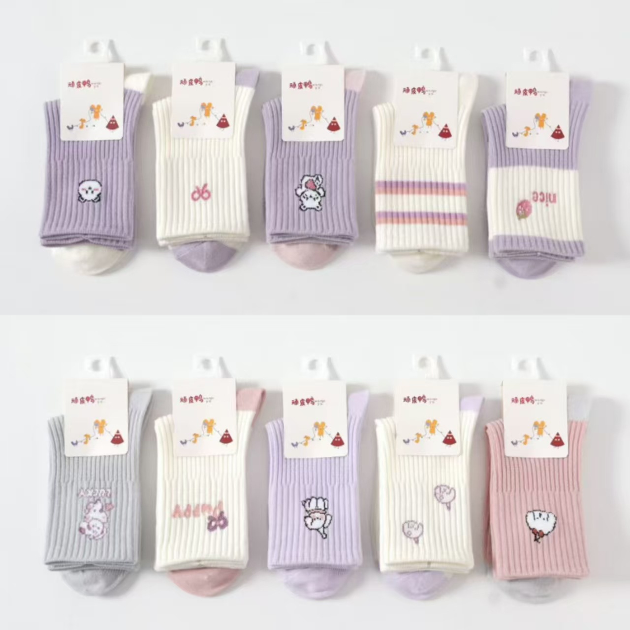 秋冬新款加厚双针休闲运动童袜可爱卡通中筒男女学生袜高腰宝宝袜