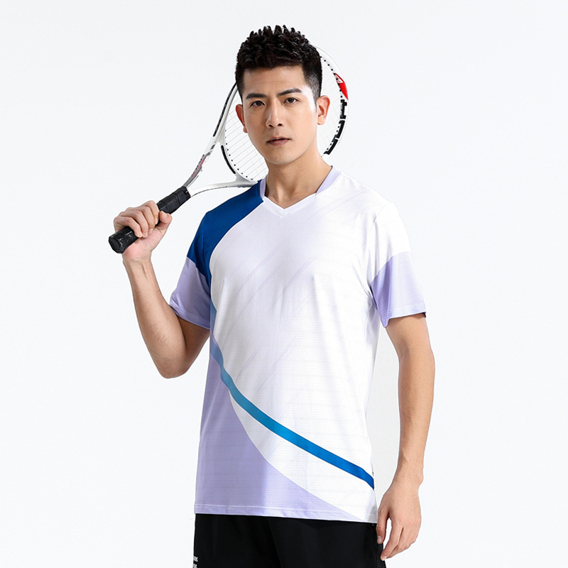 Seco rápido transpirable poliamonio bádminton set hombre y mujer V-cuello chaqueta deportiva para niños logotipo de impresión de adultos