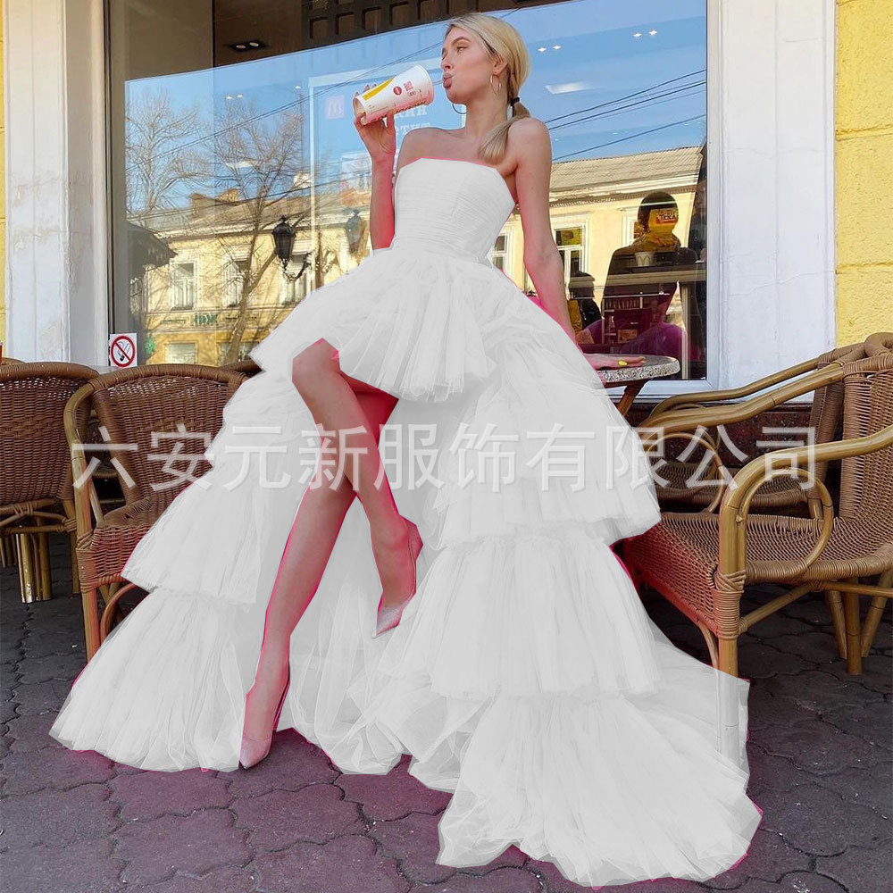 2023 europeo y americano Comercio exterior Amazon AliExpress deseo nuevo tubo superior falda de la torta boda bola del banquete vestido noche