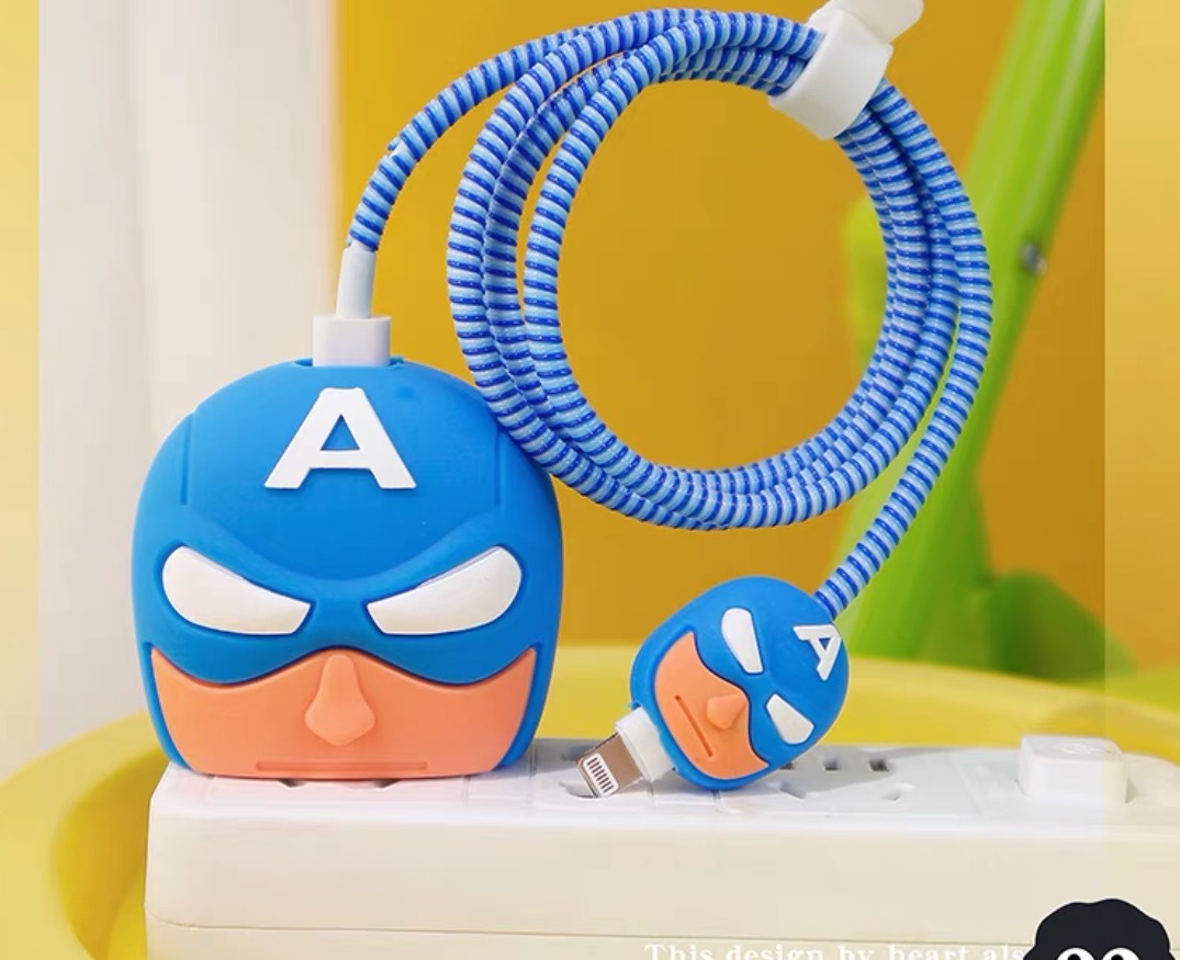 2023 nuevo cargador de dibujos animados cubierta protectora adecuada para Apple carga rápida cabeza 18/20W estándar europeo estándar americano aplicable