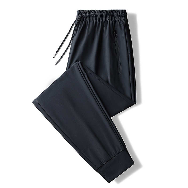 Pantalones de seda de hielo pantalones casuales de los hombres delgados verano 2022 nuevos deportes de secado rápido más los pantalones flacos del tamaño