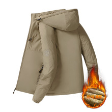 春秋季夹克男中长款冲锋衣加厚工装户外休闲防风衣多口袋外套上衣