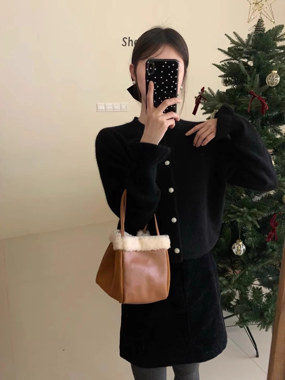 Cardigan coreano in velluto con scollo rotondo e maniche ricamate viola da donna, piccolo cappotto lavorato a maglia profumato primaverile_voghion.com