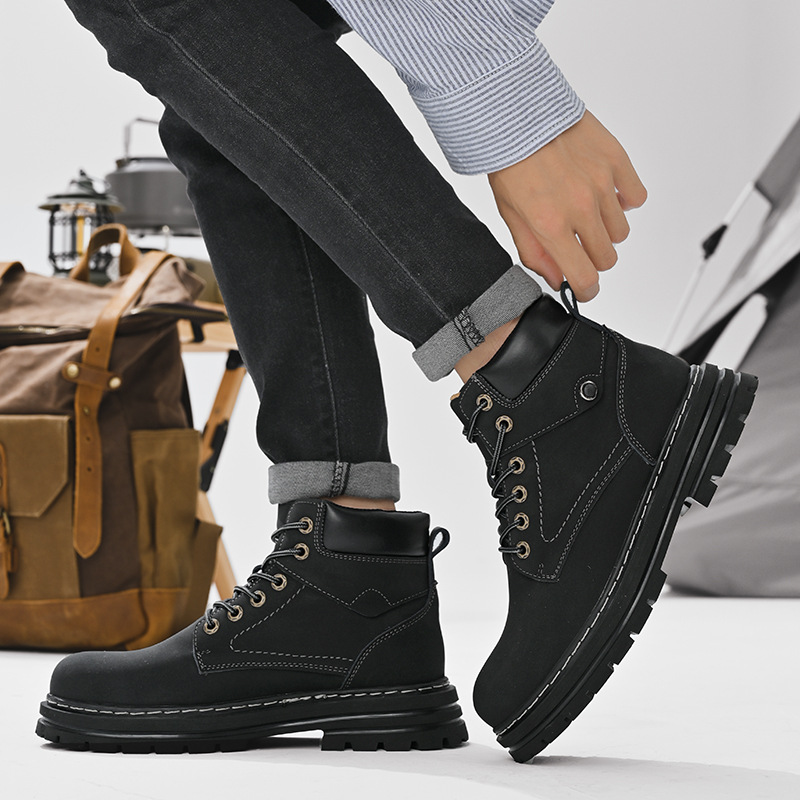 Leder männer helfen männer schuhe neue mode großen kopf leder schuhe casual arbeit schuhe männer herbst atmungsaktiv_voghion.com