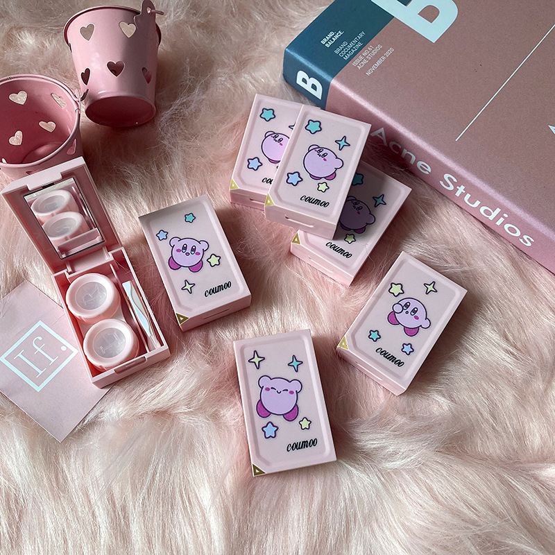 隐形眼镜盒简约小星星卡通伴侣盒美瞳护理盒双联盒可印刷批发