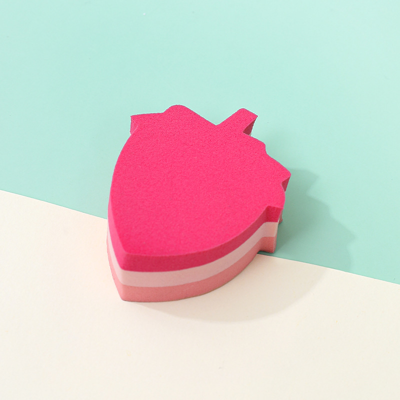 Puff de fresa personalizado de fábrica no come polvo, no látex, maquillaje plano, esponja, colchón de aire, húmedo y seco, venta al por mayor transfronteriza