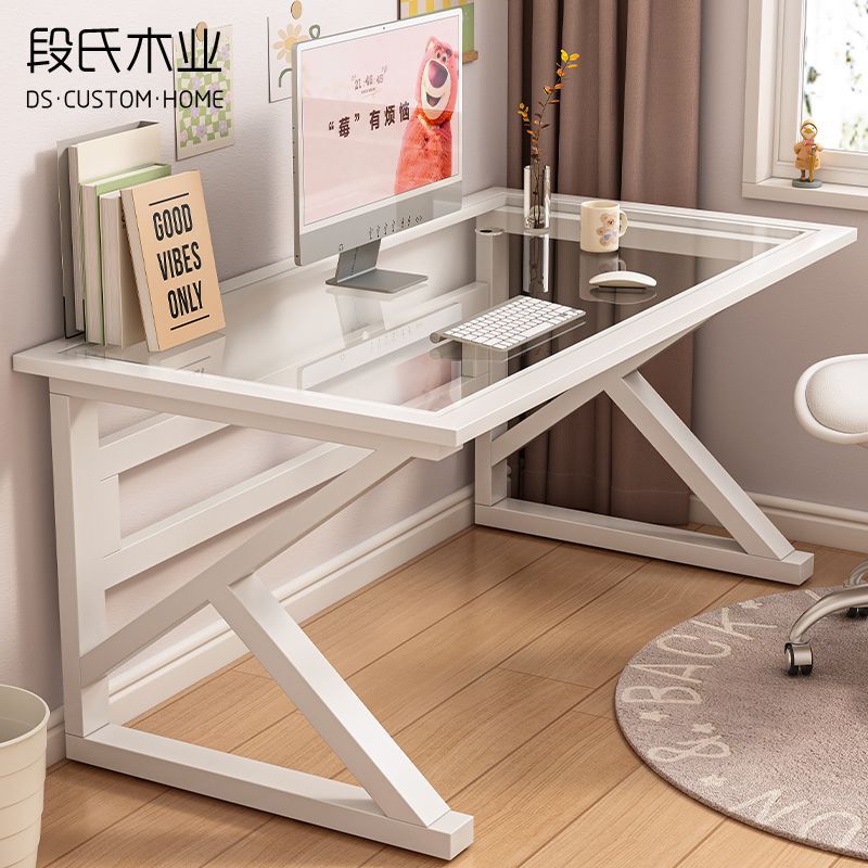 Computer Desktop Tempered Glass E-Sports Office Simple Student Desk Makeup Home Economical Writing Desk Table