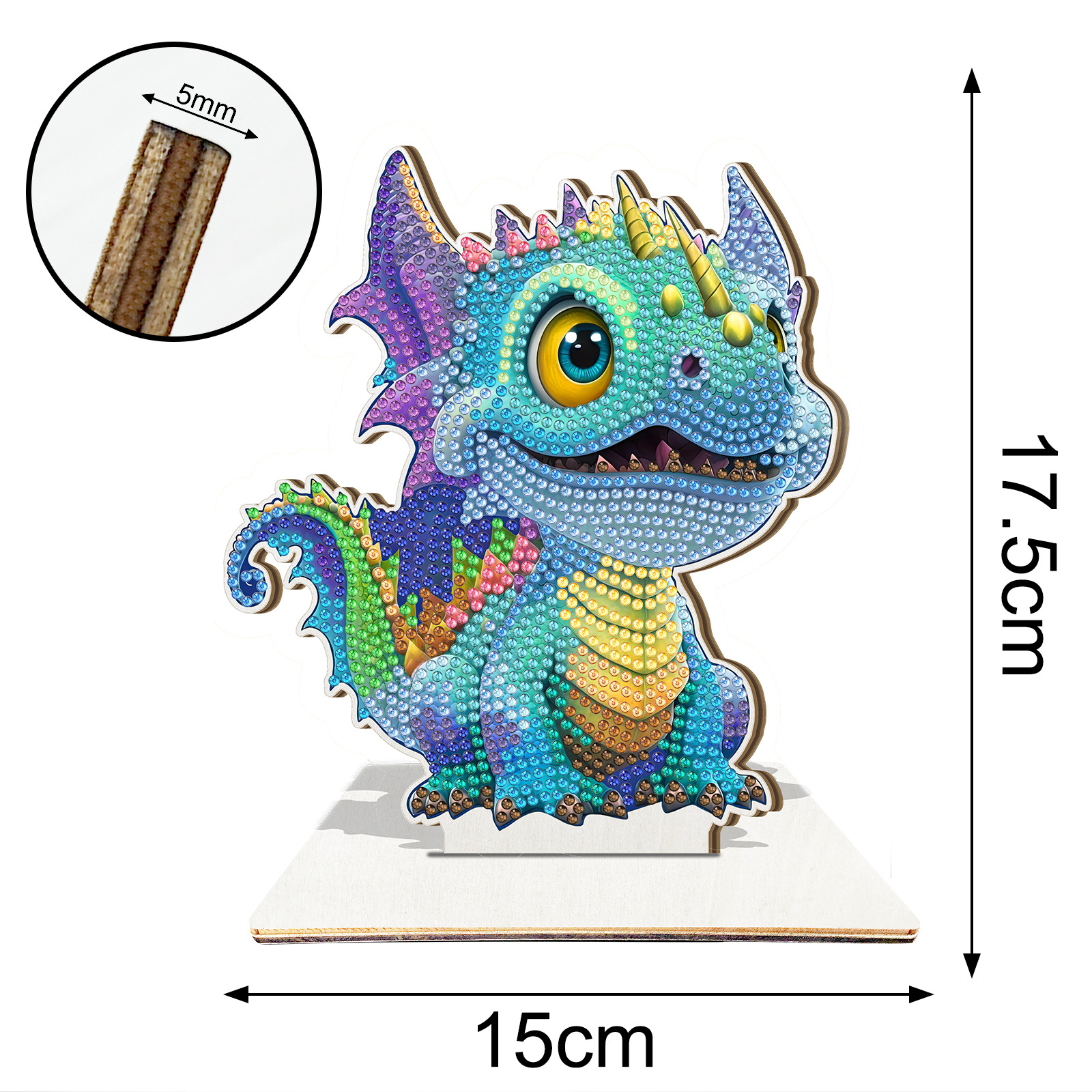 Pintura de diamante de madera DIY dibujos animados perimetrales pintura de diamante decoración de escritorio venta al por mayor