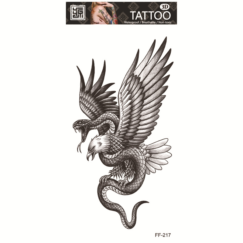 Yuanhua fábrica de pegatinas de tatuaje a prueba de agua en stock al por mayor cabeza de Lobo tótem texto árabe tatuaje pegatinas suministro transfronterizo