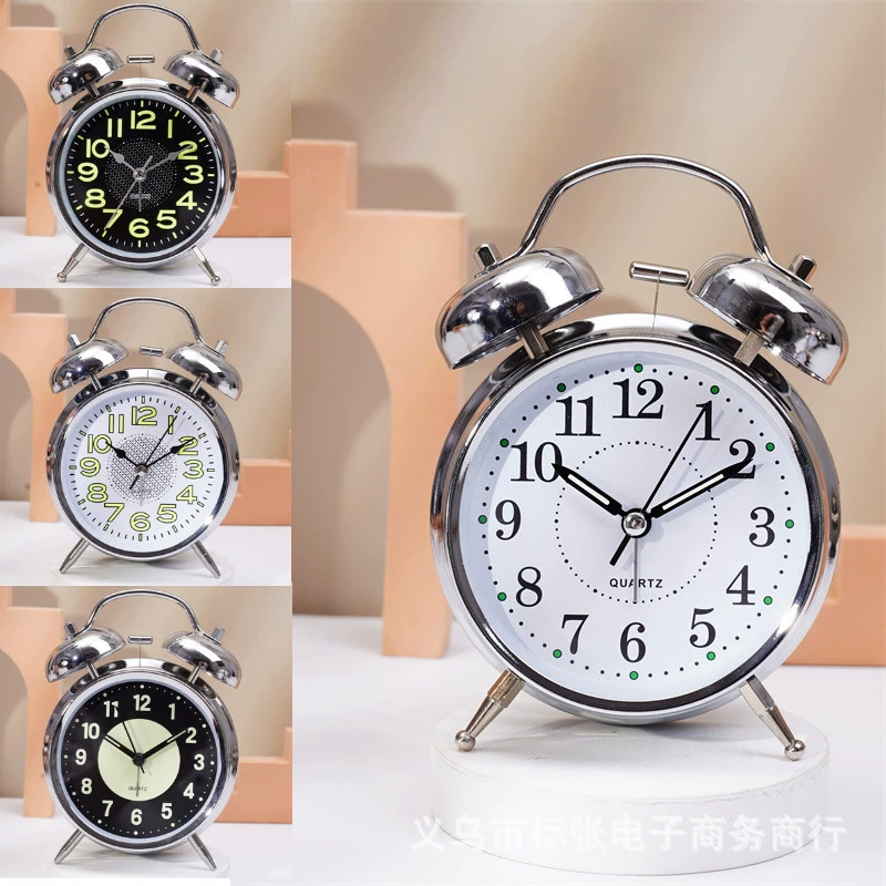 Трансграничные часы для 4-дюймового бесшумного будильника ретро металлический колокольчик