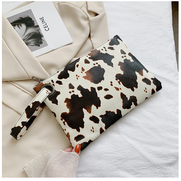 Women's Small Pu Leather Cows Zebra Leopard Vintage Style Classic Style Square Zipper Clutch Bag display picture 9