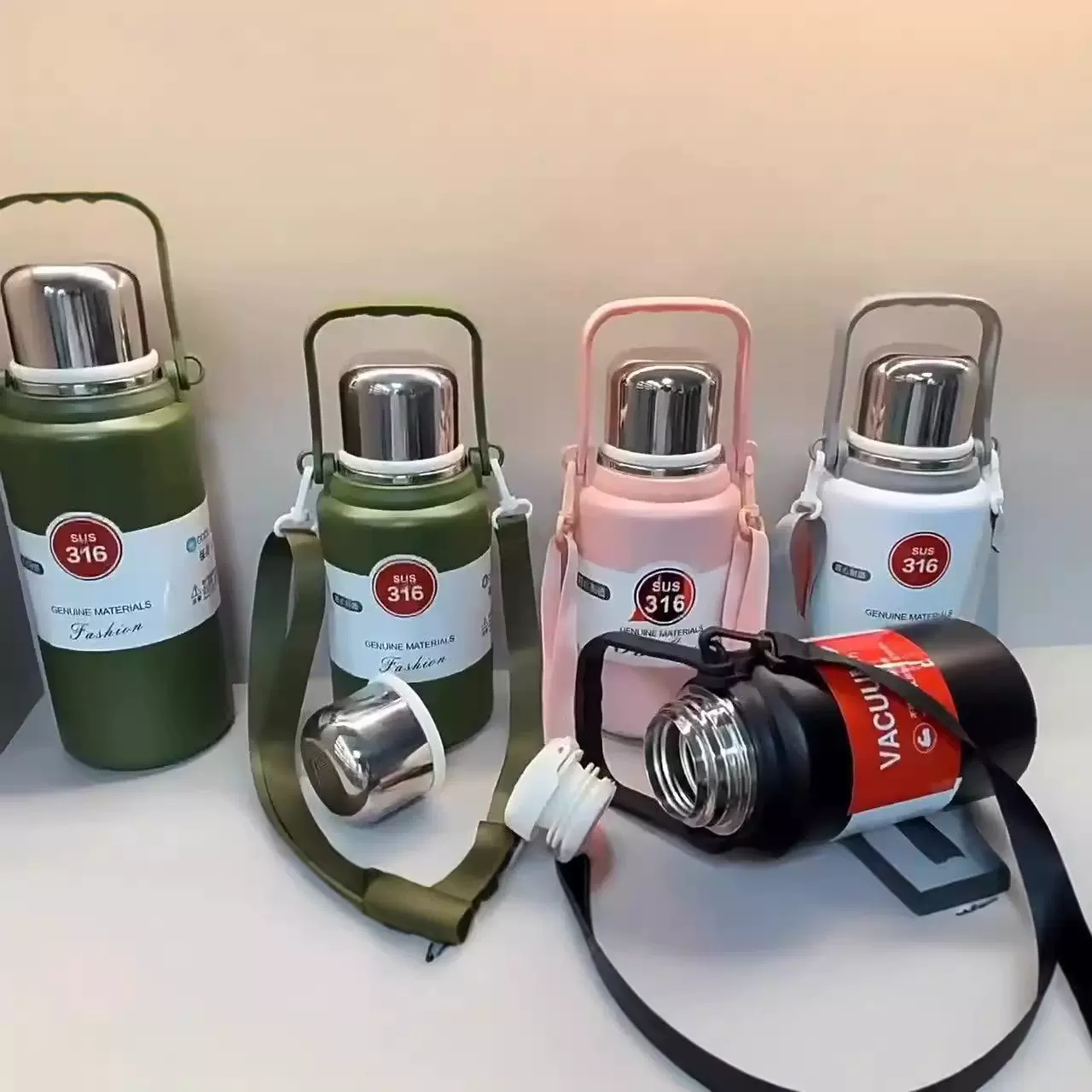 316不锈钢保温杯学生便携高颜值水壶户外大容量商务水杯商务礼品