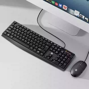 Hp Km10L Wired Keyboard and Mouse Set Business Office Home Keyboard Mouse Desktop Computer Notebook