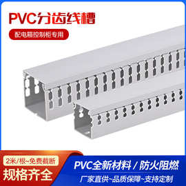 厂家直供pvc工业线槽60*40冲孔线槽绝缘阻燃布线线槽分齿线槽批发