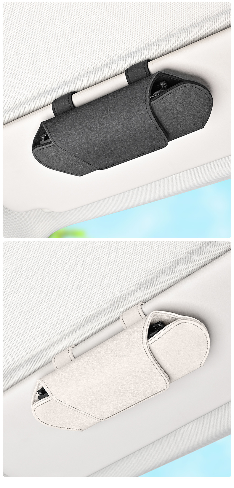 Car Magnetic Glasses Holder, Portable Multifunctional Sun Visor Sunglasses Holder Storage Box