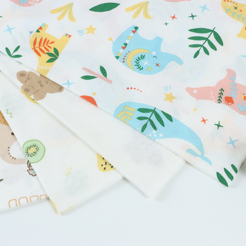 Cooling Air-Conditioned Clothing Bamboo Fiber Sweat Fabric Perforated Ice Silk Jacquard Knit Fabric Printed Bamboo Cotton Anti-Mosquito Pants E18