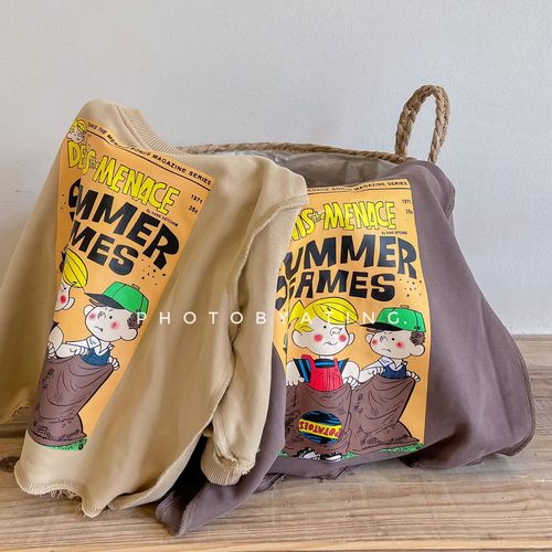 2024 new children's clothing spring clothing children's Korean spring cartoon sweatshirt girls spring and autumn bottoming shirt 21602