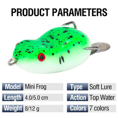 Luya hits black frog, rabbit frog, silicone floating bionic thunder frog with noise sequins, long-range projection, modified fake bait for black fish