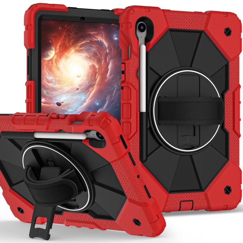 适用于适用三星Tab S10FE保护套S9FE/S9 硅胶+P背带手带C支架防摔