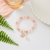 Pink bucket bead butterfly bracelet #SZ616